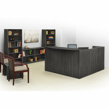 REGENCY Regency Legacy Reception Desk with Double Pedestal File Cabinet- Ash Grey LRDRT2BFAG